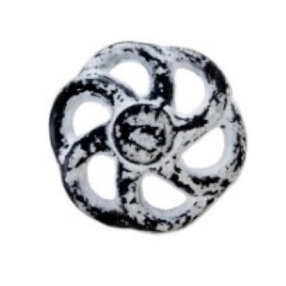 Cabinet Knobs, Set of 8 Cast Iron, Vintage White- 1.5" Diameter each - Picture 2 of 3